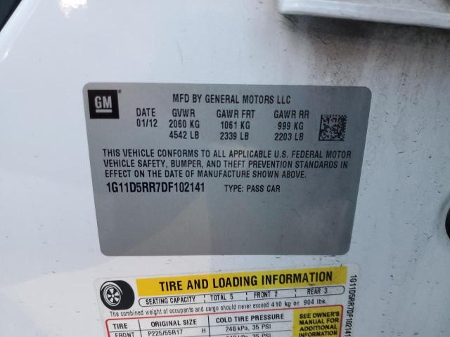 1G11D5RR7DF102141 - 2013 CHEVROLET MALIBU 1LT Ақ фото 13