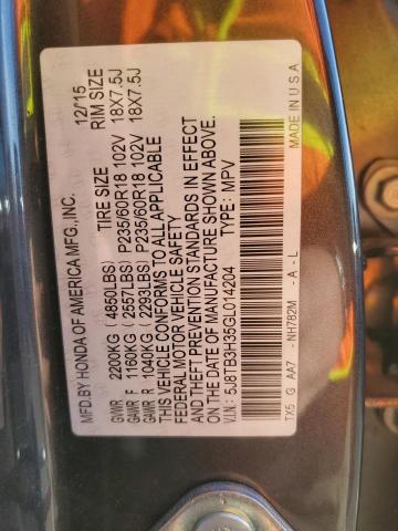 5J8TB3H35GL014204 - 2016 ACURA RDX CHARCOAL photo 13