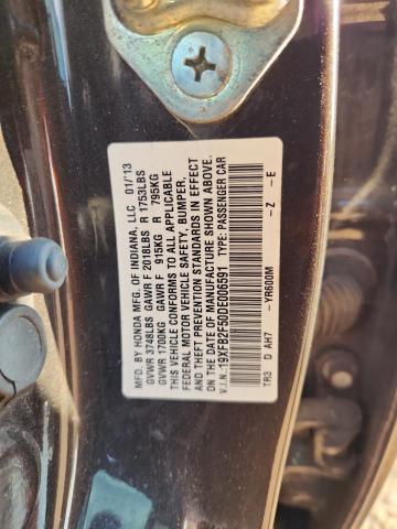 19XFB2F50DE006591 - 2013 HONDA CIVIC LX BLACK photo 13
