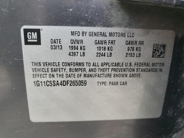 1G11C5SA4DF265059 - 2013 CHEVROLET MALIBU 1LT 灰色 照片 13