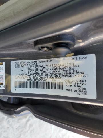 JTEZU14R350047035 - 2005 TOYOTA 4RUNNER SR5 灰色 照片 12