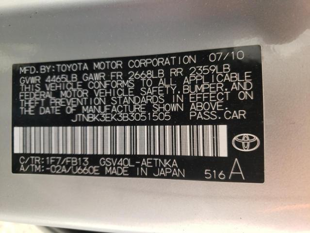 JTNBK3EK3B3051505 - 2011 TOYOTA CAMRY SE SILVER photo 13