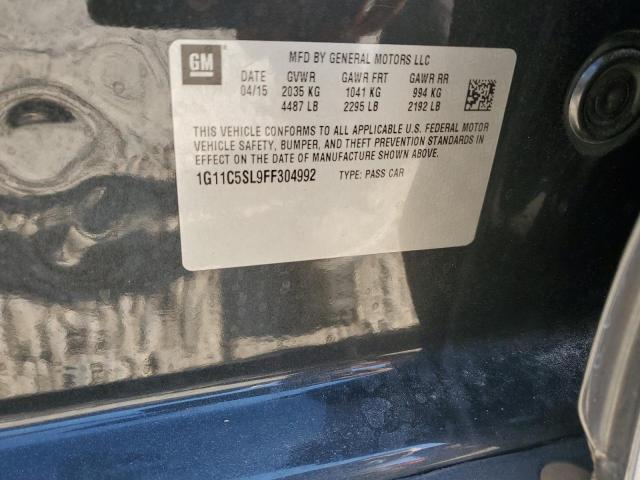 1G11C5SL9FF304992 - 2015 CHEVROLET MALIBU 1LT BLACK photo 12