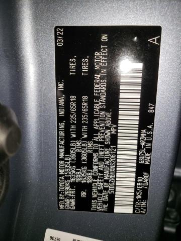 5TDGZRBHXNS206121 - 2022 TOYOTA HIGHLANDER XLE BLUE photo 13