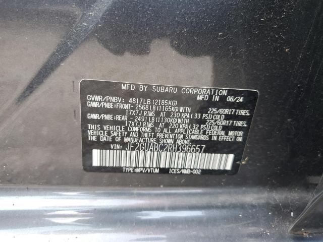 JF2GUABC2RH396657 - 2024 SUBARU CROSSTREK Gris photo 12