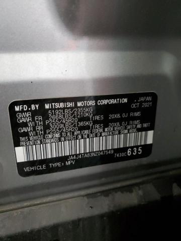JA4J4TA83NZ047549 - 2022 MITSUBISHI OUTLANDER ES SILVER photo 14