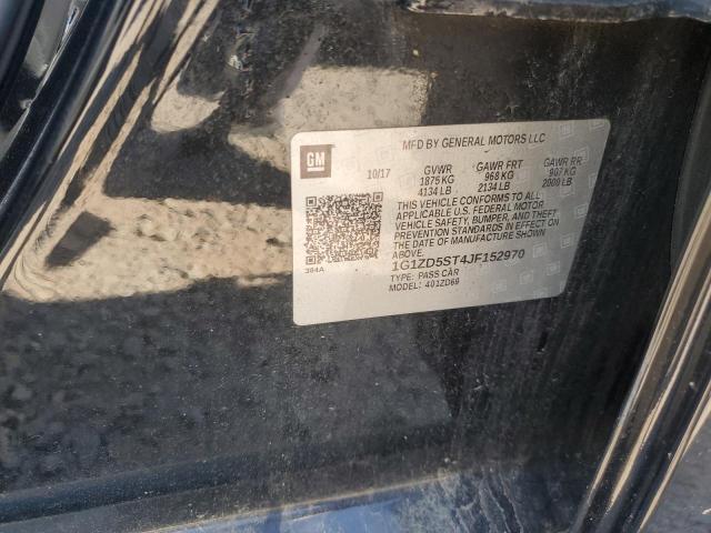 1G1ZD5ST4JF152970 - 2018 CHEVROLET MALIBU LT 黑色 照片 12