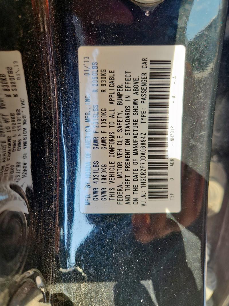 1HGCR2F70DA088942 - 2013 HONDA ACCORD EX 黑色 照片 12