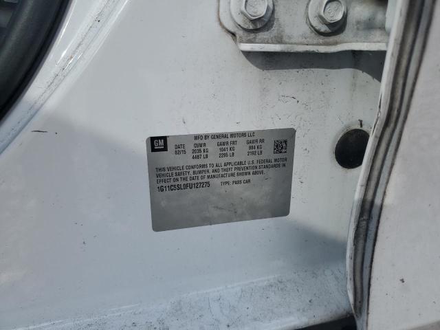 1G11C5SL0FU127275 - 2015 CHEVROLET MALIBU 1LT WHITE photo 12