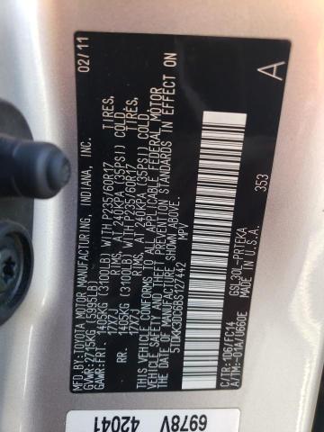 5TDKK3DC6BS127442 - 2011 TOYOTA SIENNA LE SILVER photo 13