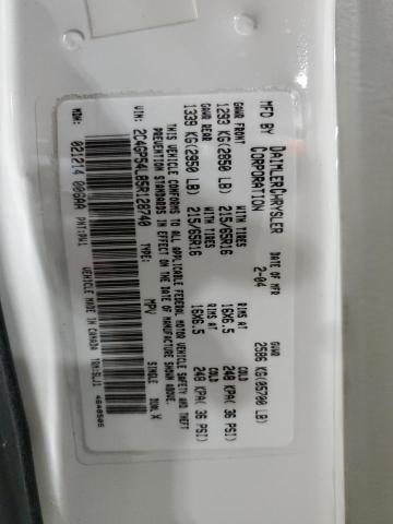 2C4GP54L85R128740 - 2005 CHRYSLER TOWN & COU TOURING WHITE photo 14