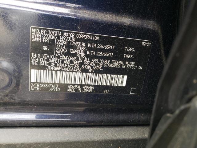 JTMRWRFV4ND564456 - 2022 TOYOTA RAV4 XLE BLUE photo 14