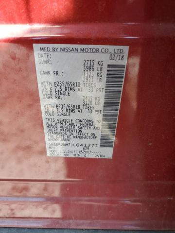 5N1DR2MM7JC641271 - 2018 NISSAN PATHFINDER S RED photo 13