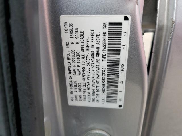 1HGCM568X6A033491 - 2006 HONDA ACCORD EX SILVER photo 12