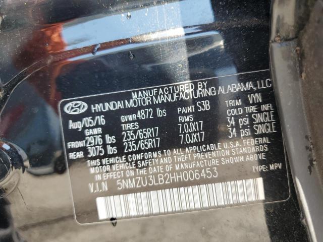 5NMZU3LB2HH006453 - 2017 HYUNDAI SANTA FE S BLACK photo 13