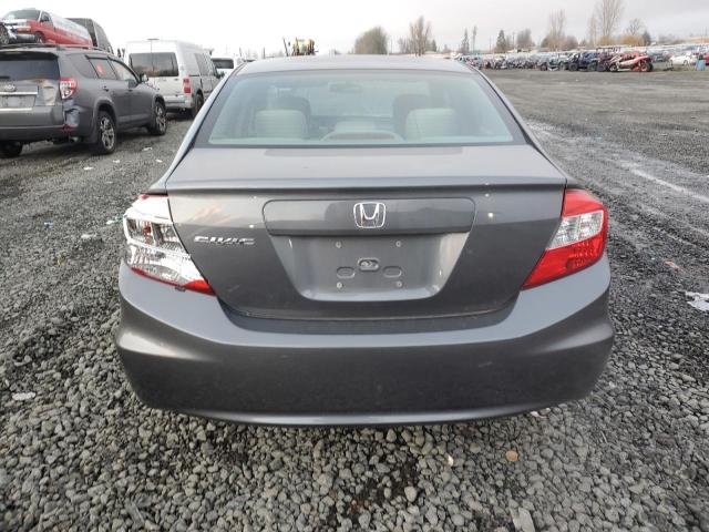 19XFB2F5XCE323776 - 2012 HONDA CIVIC LX GRAY photo 6