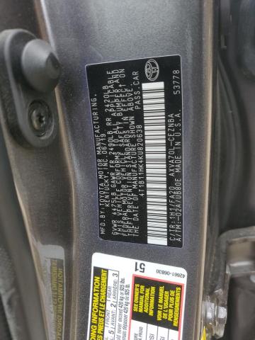 4T1B11HK4KU820638 - 2019 TOYOTA CAMRY L GRAY photo 12