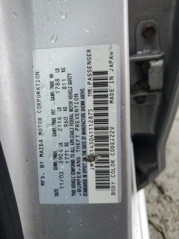 JM1BK143041112875 - 2004 MAZDA 3 HATCHBACK Күміс фото 13