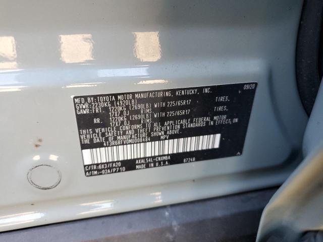 4T3R6RFV0MU008484 - 2021 TOYOTA RAV4 XLE 灰色 照片 13