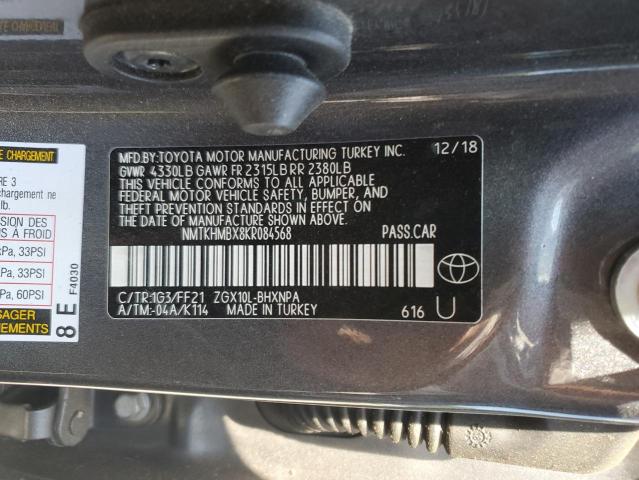 NMTKHMBX8KR084568 - 2019 TOYOTA C-HR XLE Серый фото 12