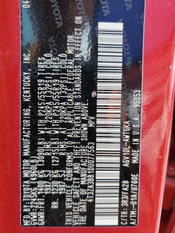 4T3ZA3BB1DU077563 - 2013 TOYOTA VENZA LE RED photo 14