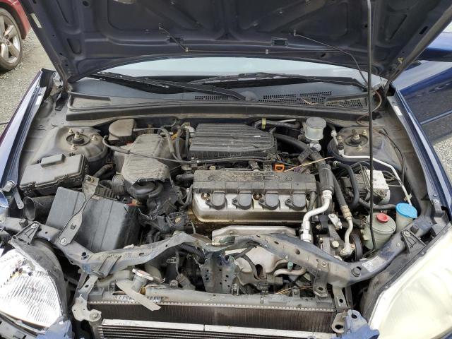 2HGES26762H563974 - 2002 HONDA CIVIC EX BLUE photo 11