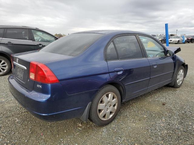 2HGES26762H563974 - 2002 HONDA CIVIC EX BLUE photo 3