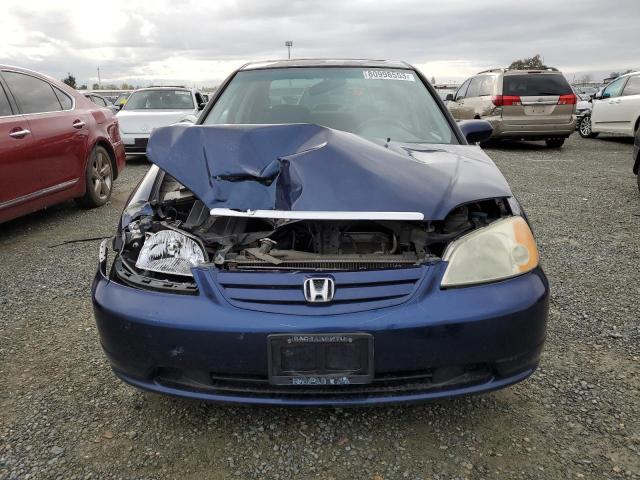 2HGES26762H563974 - 2002 HONDA CIVIC EX BLUE photo 5