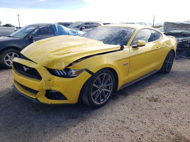 1FA6P8CF6F5314693 - 2015 FORD MUSTANG GT YELLOW photo 1