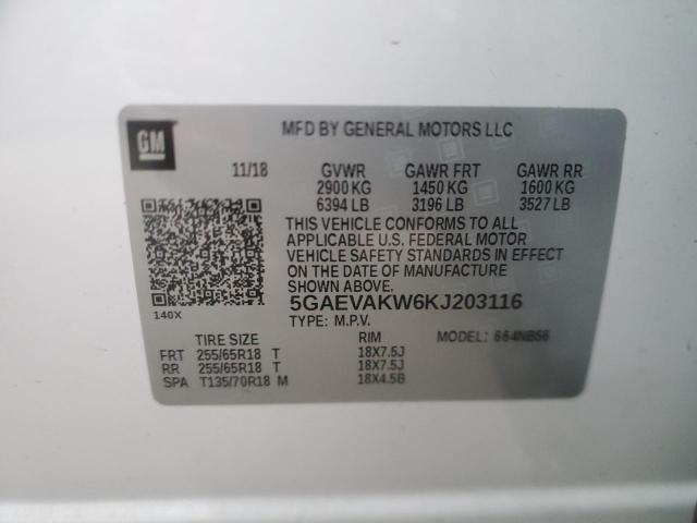 5GAEVAKW6KJ203116 - 2019 BUICK ENCLAVE ESSENCE 白色 照片 13