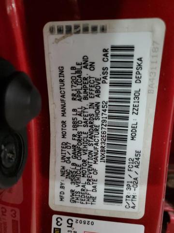 1NXBR32E67Z917452 - 2007 TOYOTA COROLLA CE RED photo 13