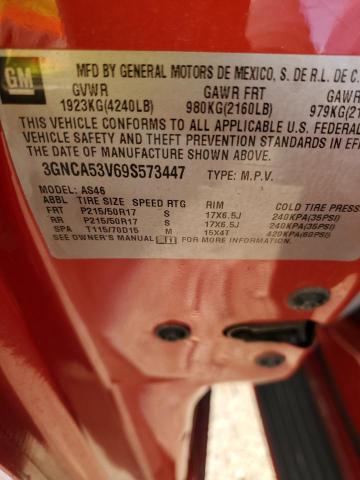 3GNCA53V69S573447 - 2009 CHEVROLET HHR LT RED photo 12