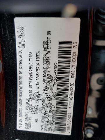 3TYAX5GN1NT058142 - 2022 TOYOTA TACOMA DOUBLE CAB 黑色 照片 12