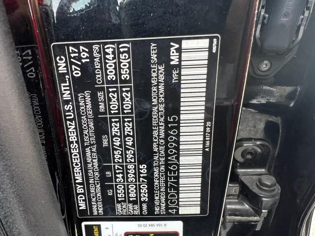 4JGDF7FE6JA999615 - 2018 MERCEDES-BENZ GLS 63 AMG 4MATIC BLACK photo 10