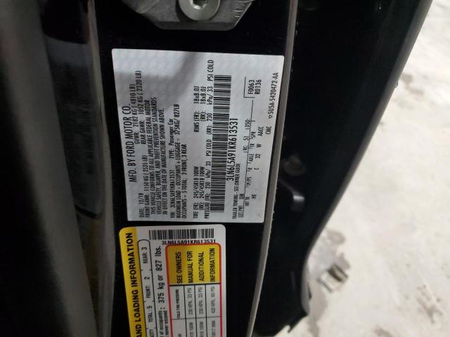 3LN6L5A91KR613531 - 2019 LINCOLN MKZ BLACK photo 12