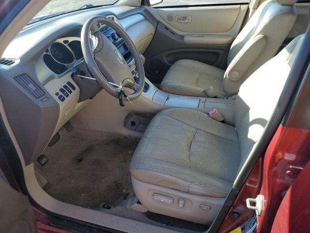 JTEEP21A640003152 - 2004 TOYOTA HIGHLANDER MAROON photo 7