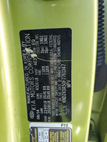 KNDJX3A50F7761347 - 2015 KIA SOUL ! GREEN photo 12