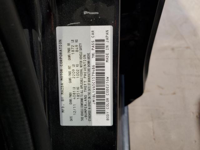 JM1BL1V65C1579486 - 2012 MAZDA 3 S BLACK photo 13