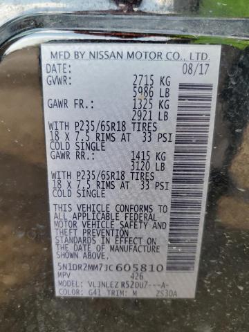 5N1DR2MM7JC605810 - 2018 NISSAN PATHFINDER S أسود صورة 13