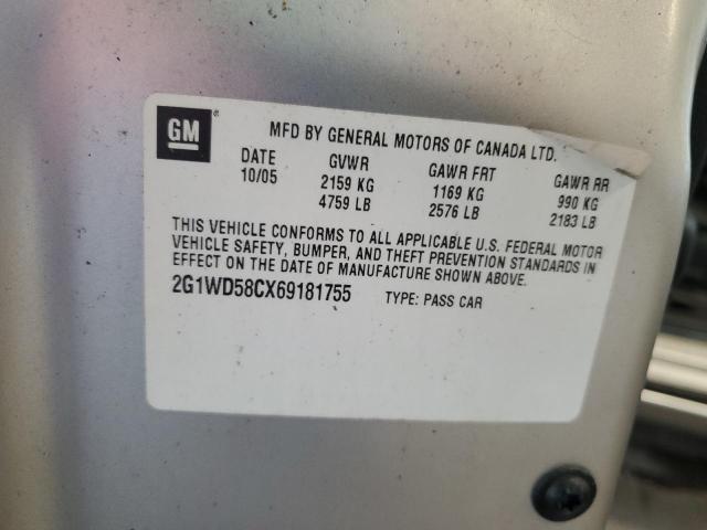 2G1WD58CX69181755 - 2006 CHEVROLET IMPALA SUPER SPORT Gümüş foto 12