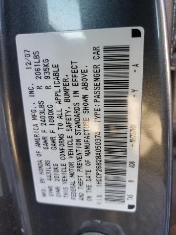 1HGCP26828A050374 - 2008 HONDA ACCORD EXL CHARCOAL photo 12