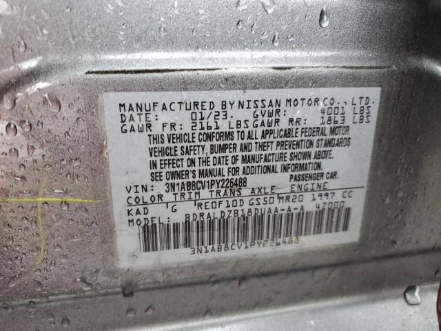 3N1AB8CV1PY226488 - 2023 NISSAN SENTRA SV GRAY photo 12