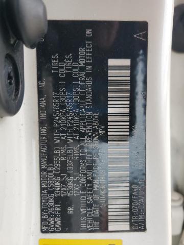 5TDZK3EH8DS119175 - 2013 TOYOTA HIGHLANDER BASE Білий фото 14