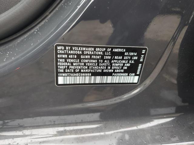 1VWBT7A34EC080858 - 2014 VOLKSWAGEN PASSAT SE GRAY photo 13