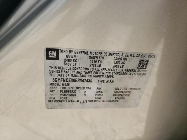 3GYFNCE30ES647430 - 2014 CADILLAC SRX PERFORMANCE COLLECTION Beige photo 13