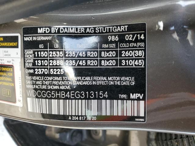 WDCGG5HB4EG313154 - 2014 MERCEDES-BENZ GLK 350 GRAY photo 12