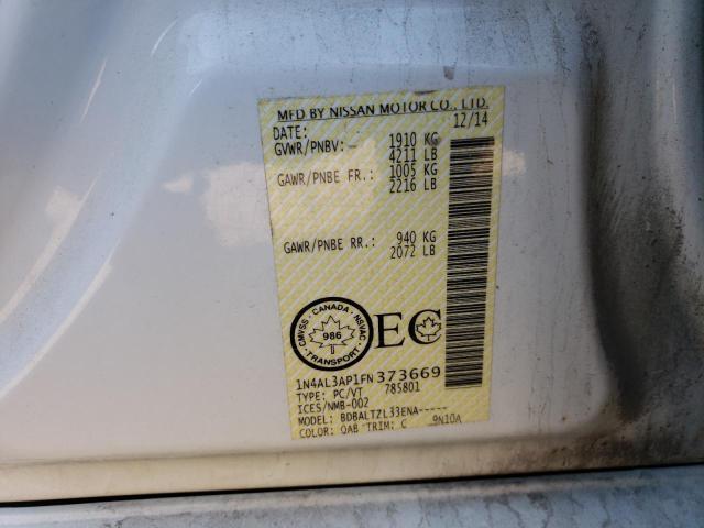 1N4AL3AP1FN373669 - 2015 NISSAN ALTIMA 2.5 Weiß Foto 12