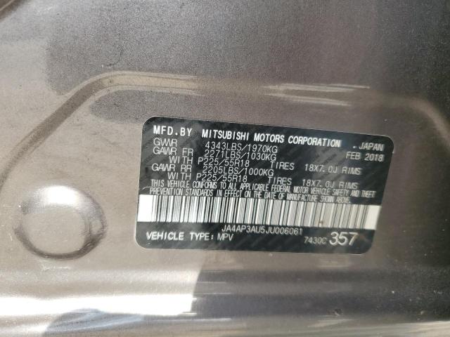 JA4AP3AU5JU006061 - 2018 MITSUBISHI OUTLANDER ES Boz foto 13