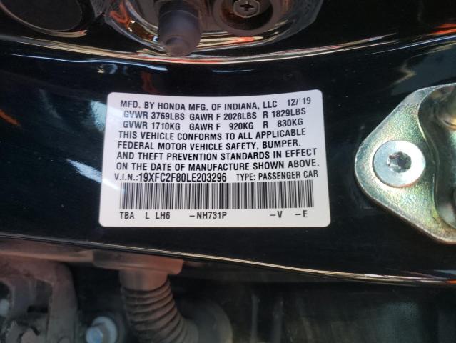 19XFC2F80LE203296 - 2020 HONDA CIVIC SPORT 黑色 照片 12