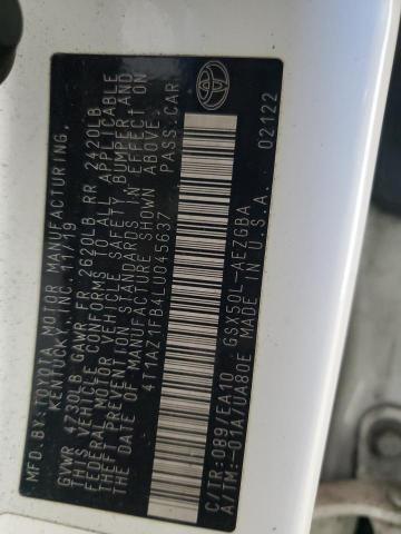 4T1AZ1FB4LU045637 - 2020 TOYOTA AVALON XLE Biały zdjęcie 13